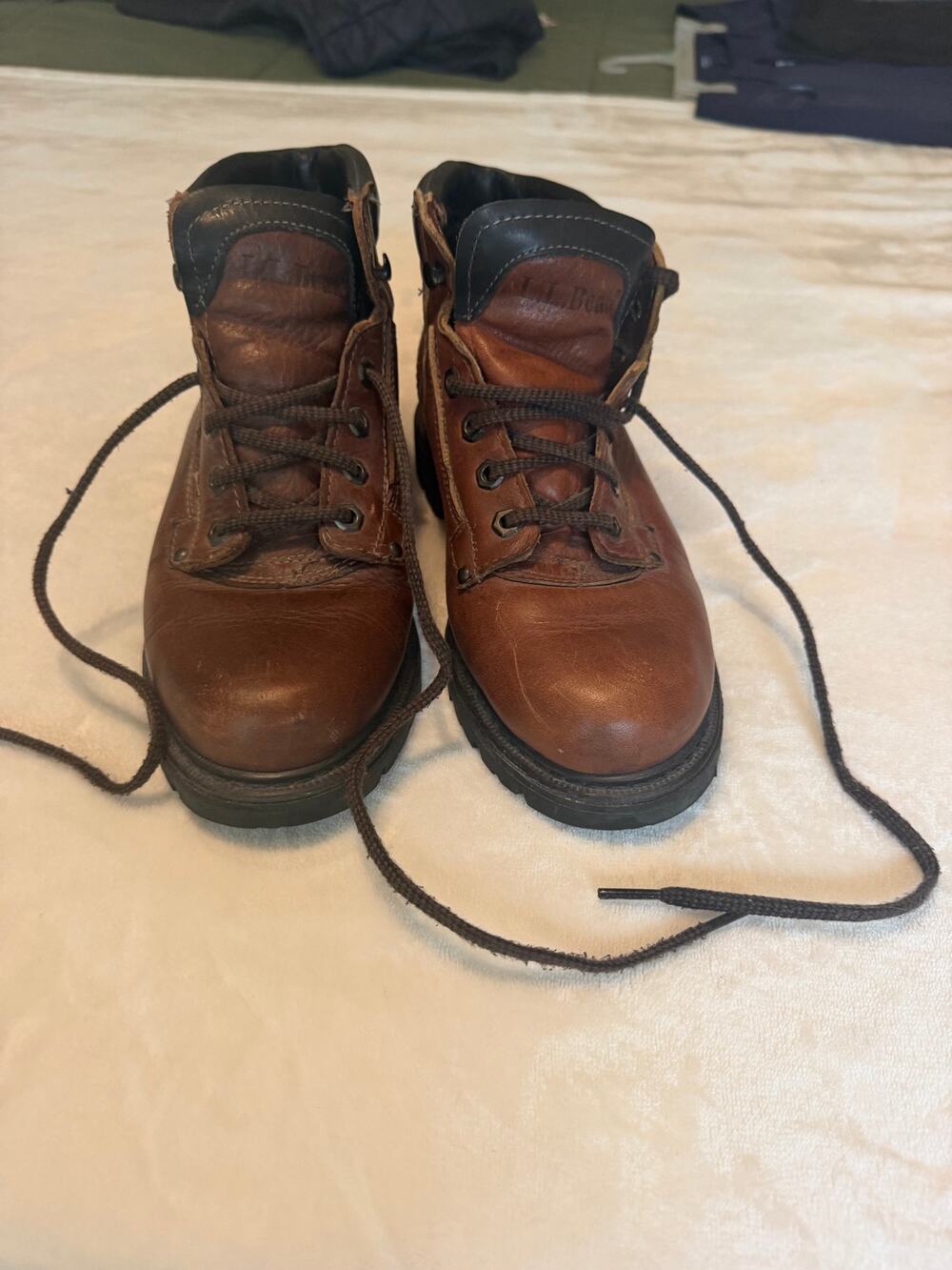 Vintage L.L. Bean Brown Boots Womens 9 Combat Leather Granola Girl Outdoor Work